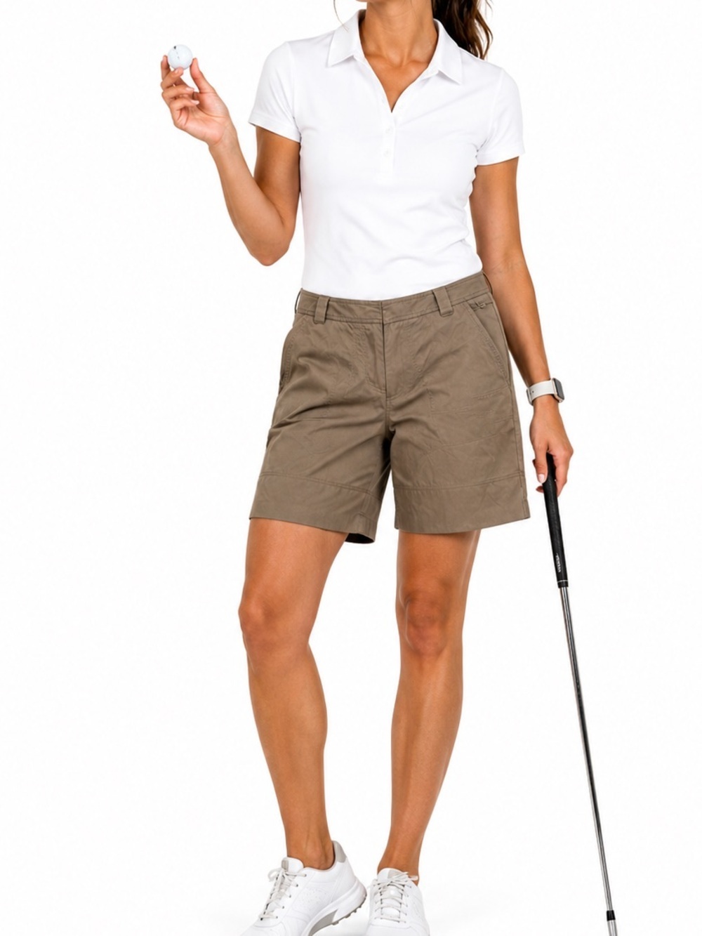 LIJA WOMENS BEIGE TECHNICAL ACTIVEWEAR GOLF SHORTS SZ 4